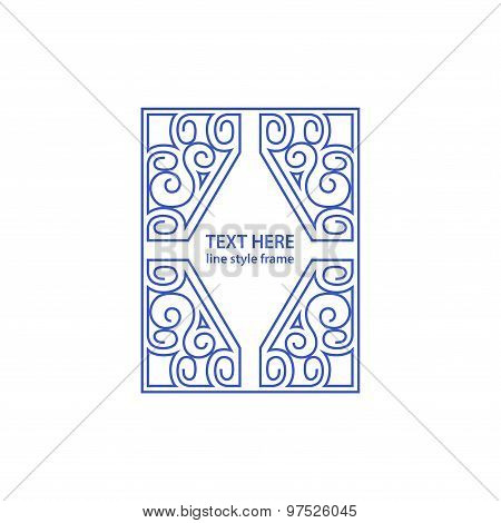 Vector geometric linear style frame - art deco border for text
