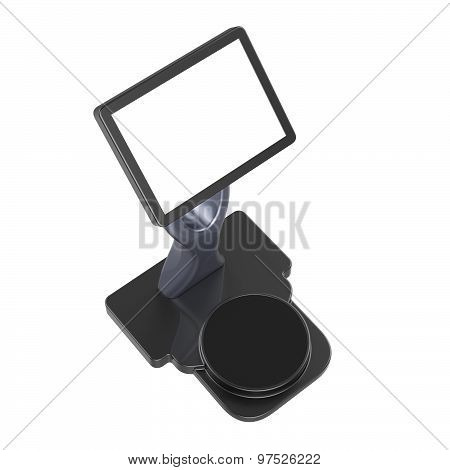 Abstract Information Kiosk Isolated On White Background.