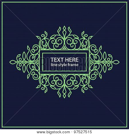 Vector geometric linear style frame - art deco border for text