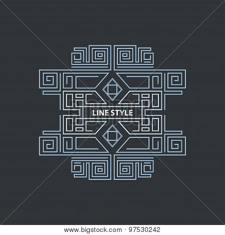 Vector geometric linear style frame - art deco border for text