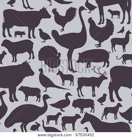 Farm Animals Seamless Pattern