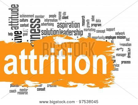 Attrition Word Cloud With Orange Banner