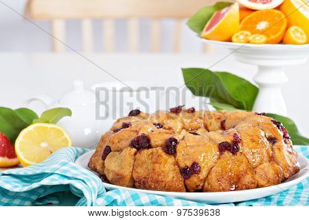 Orange and cranberry monkey bread