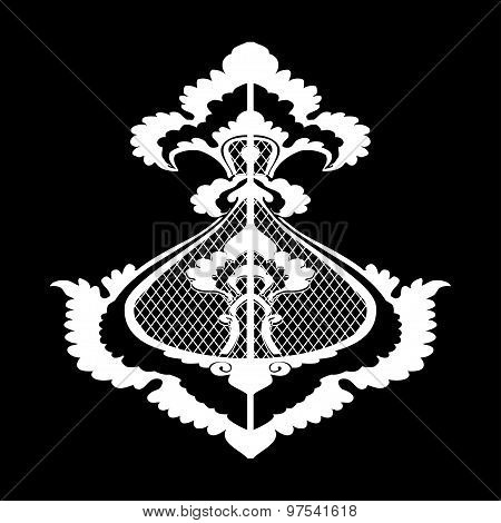 Ornamental vector flower silhouette pattern isolated background arabesque designs