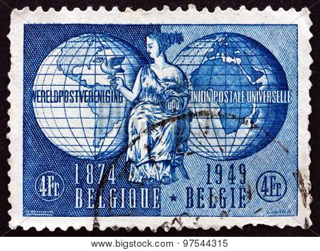 Postage Stamp Belgium 1949 Allegory Of Upu