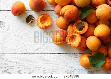 Orange apricots with red blush.
