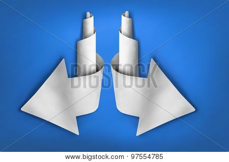 Paper Spiral Realistic Arrows With Shadow