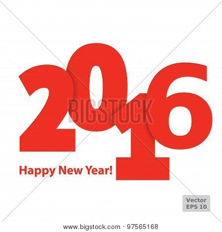 Flat red numbers on a white background. Vector.