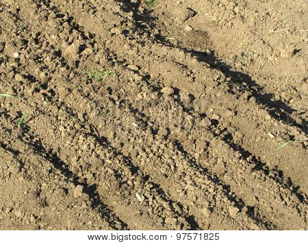 Photo Of Furrow Made By Plough In Dusty Field