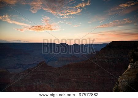Sunrise At Grand Canyon Seen From Mathers Point, South Rim