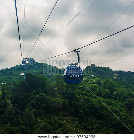 BATUMI, GEORGIA - JULY 20: view from the cabin cableway