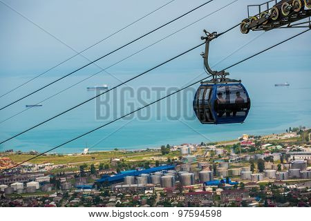 BATUMI, GEORGIA - JULY 20: view from the cabin cableway