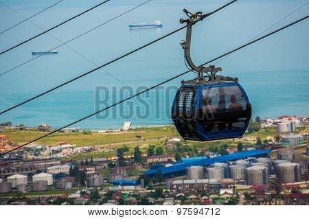 BATUMI, GEORGIA - JULY 20: view from the cabin cableway