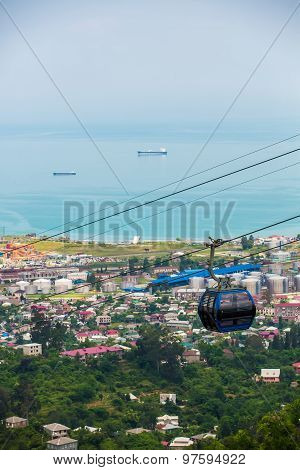 BATUMI, GEORGIA - JULY 20: view from the cabin cableway