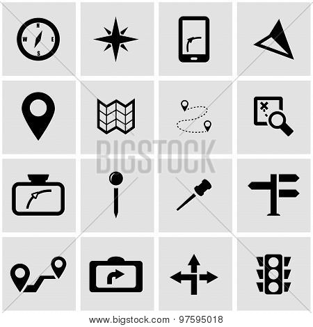 Vector Black Navigation Icon Set