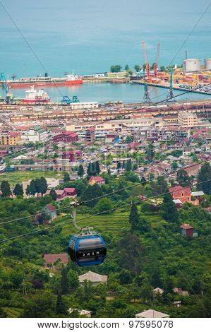 BATUMI, GEORGIA - JULY 20: view from the cabin cableway