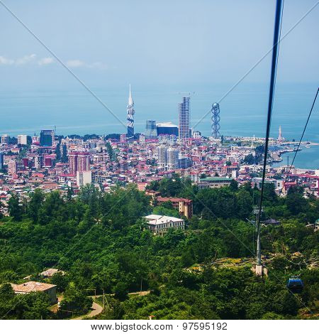 BATUMI, GEORGIA - JULY 20: view from the cabin cableway