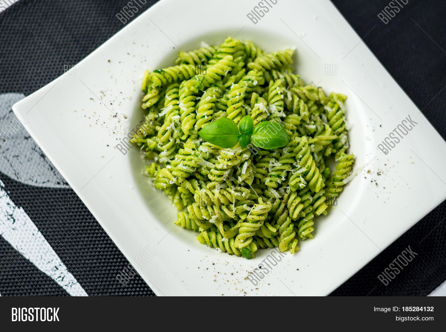 Rotini Pesto Pasta Top Image & Photo (Free Trial) Bigstock