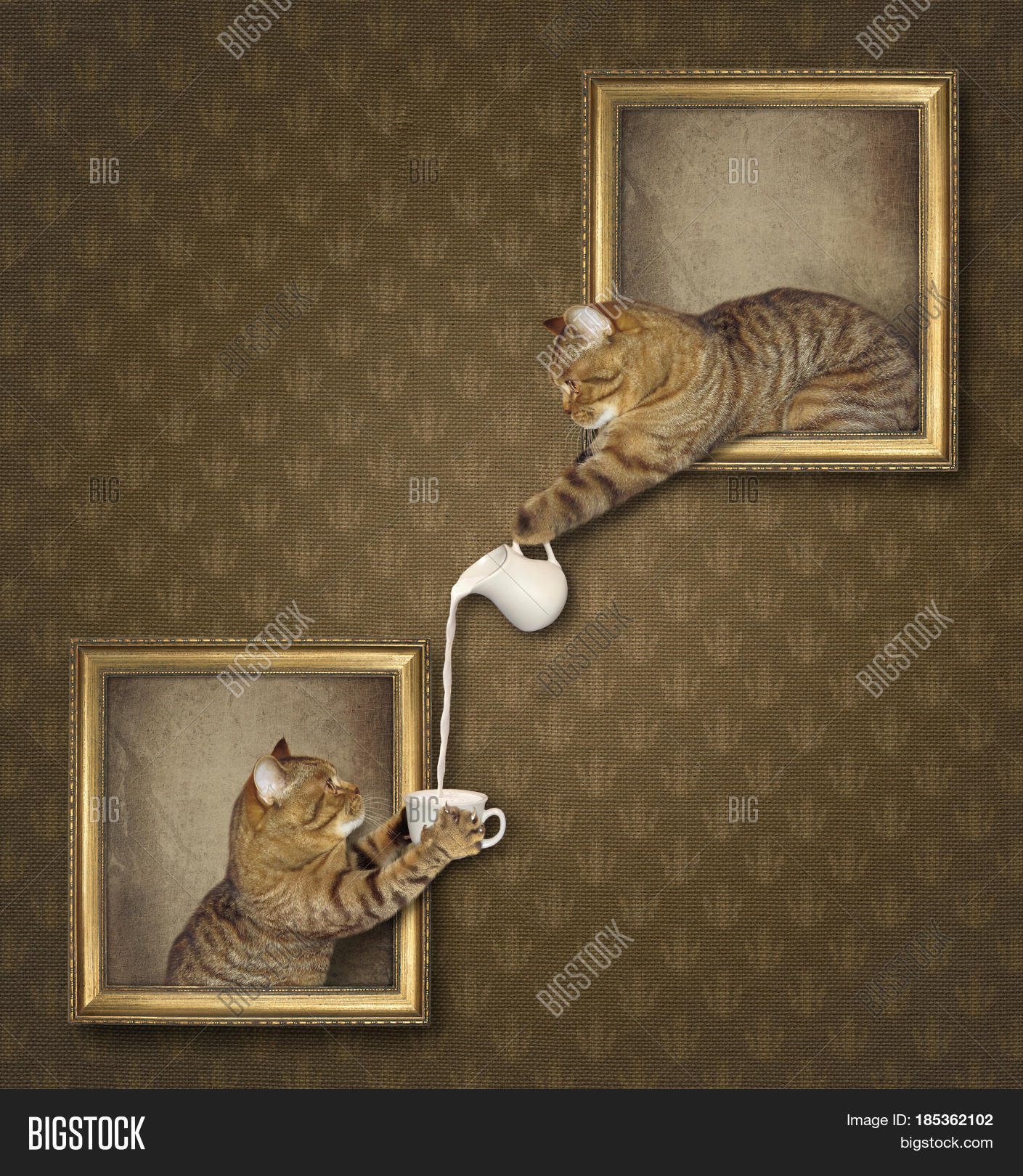 Cat Pouring Cup Milk Image & Photo (Free Trial) Bigstock