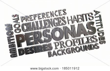 Customer Persona Word Collage Personal Profile 3d Illustration
