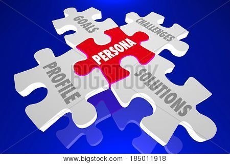 Persona Customer Goals Challenges Solutions Puzzle 3d Illustration