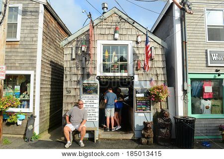 ROCKPORT, MA, USA - JUL. 25, 2015: Historic Gallery on Bearskin Neck in downtown Rockport, Massachusetts, USA.