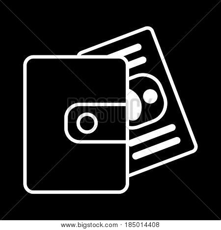 Purse icon vector. Money sign Isolated on black. Eps 10
