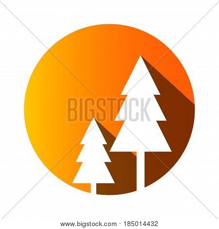 Pine trees in circle shape vector image