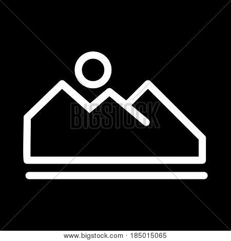 Vector Mountains Icon Symbol. Sunset inthe mountains. eps 10
