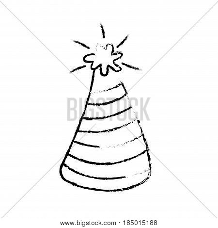 line hat party to cebrate happy birthday, vector illustration