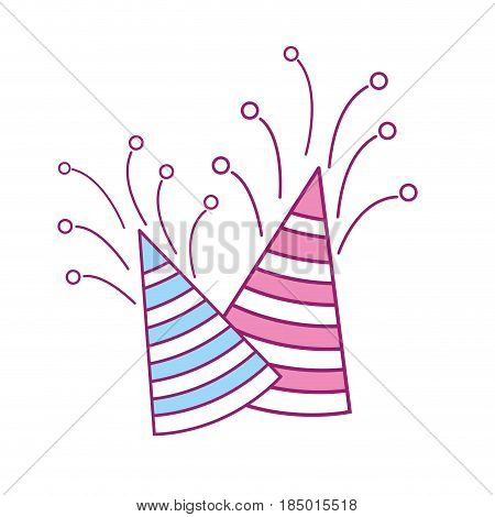 hats party to cebrate happy birthday, vector illustration