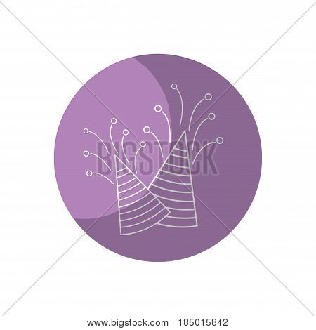 sticker hats party to cebrate happy birthday, vector illustration