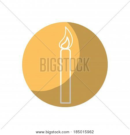 sticke, candle party to cebrate happy birthday, vector illustration
