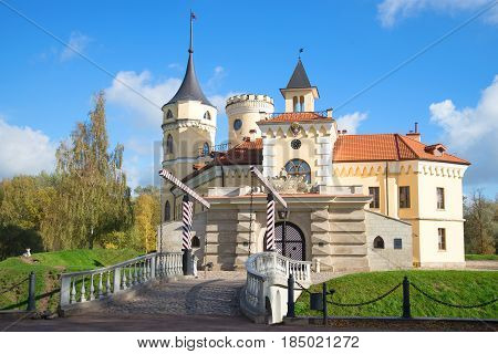 The castle of the Russian Emperor Paul I - Mariental on a sunny October day. Pavlovsk