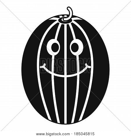 Ripe smiling melon icon in simple style isolated vector illustration