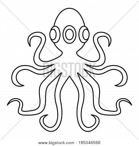 Octopus icon in outline style isolated vector illustration