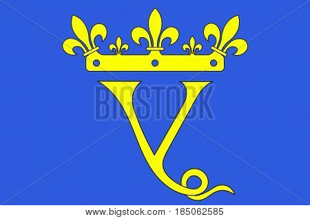 Flag of Issoire is a commune in the Puy-de-Dome department in Auvergne in central France. 3D illustration