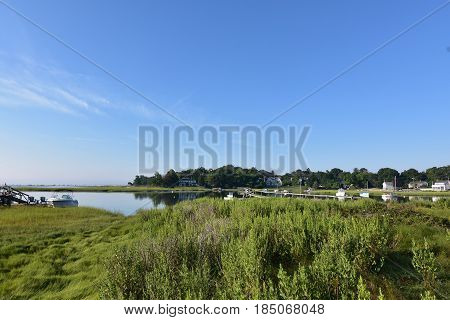 Scenic Duxbury bay on a warm summer day.