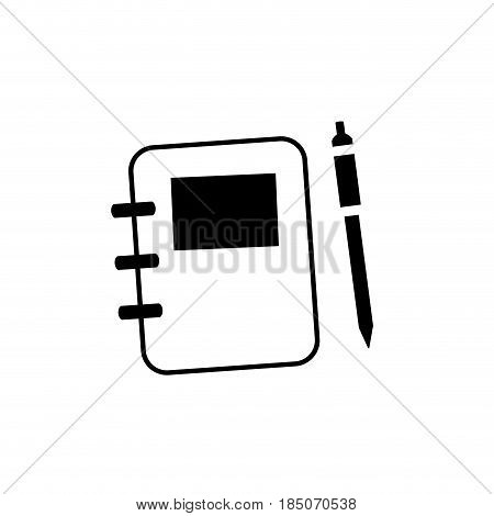 Adress book with pen icon vector illustration graphic design