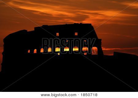 Colosseum At Sunset