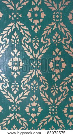 Close-up to ancient art pattern Kanok of Thailand