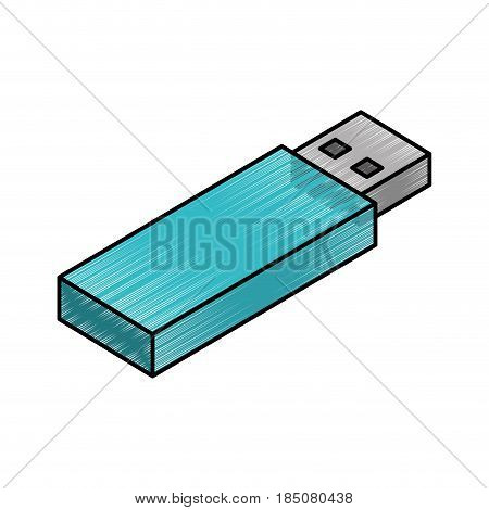 usb memory isometric icon vector illustration design