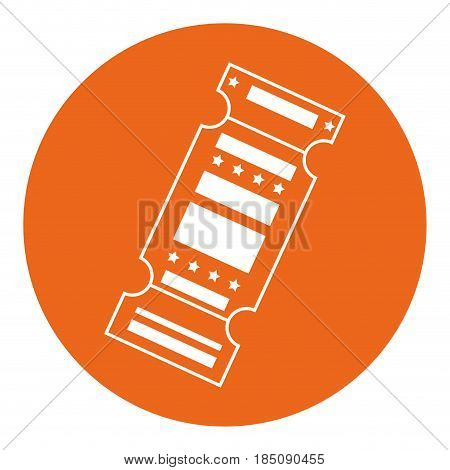 entertainment ticket icon over orange cirlce and  white background. vector illustration