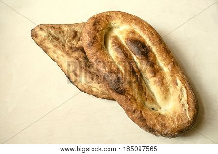 Traditional bread flat cakes Armenian Matnakash and Georgian bread Shoti