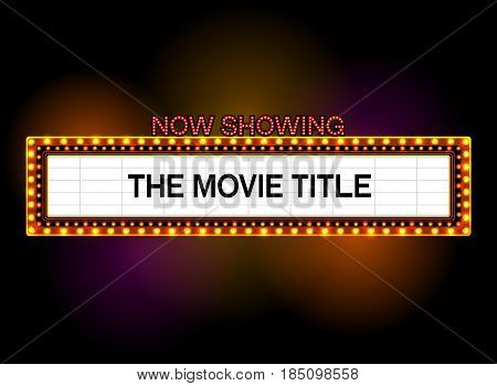 theater sign cinema sign las vegas sign vector illustration