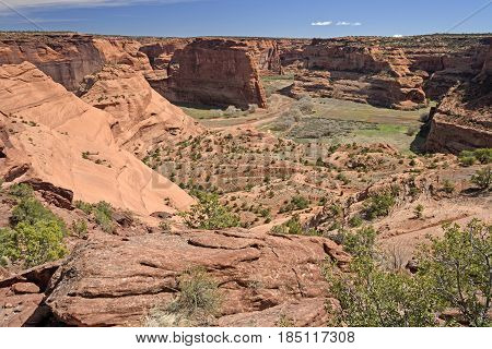 Desert Canyon in Spring in Canyon de Chelly National Monument in Arizona