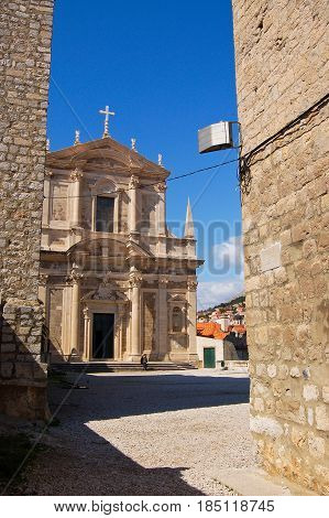 26 march 2009-Dubrovnick-croazia- An old stone church in dubrovnik in croatia