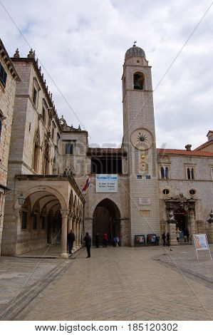 26 march 2009-Dubrovnick-croazia-View of the central square of Dubrovnick in croatia