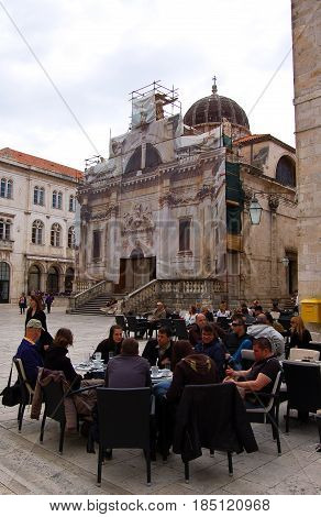 26 march 2009-Dubrovnick-croazia-View of the central square of Dubrovnick in croatia