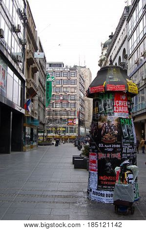 21 march 2009-belgrado-serbia-Main street of Belgrade city in serbia